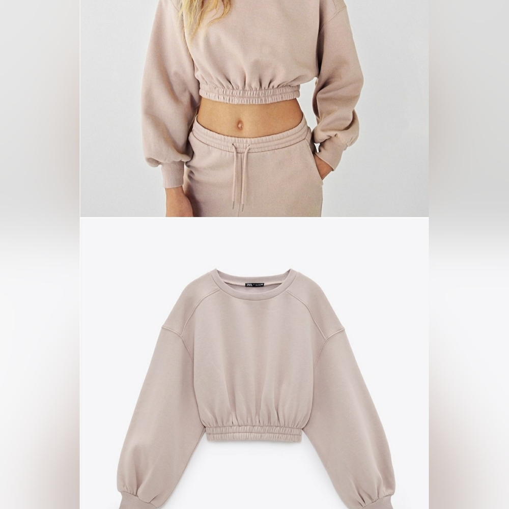 Zara Cropped Sweatshirt Size: M Zara cotton stylish sexy